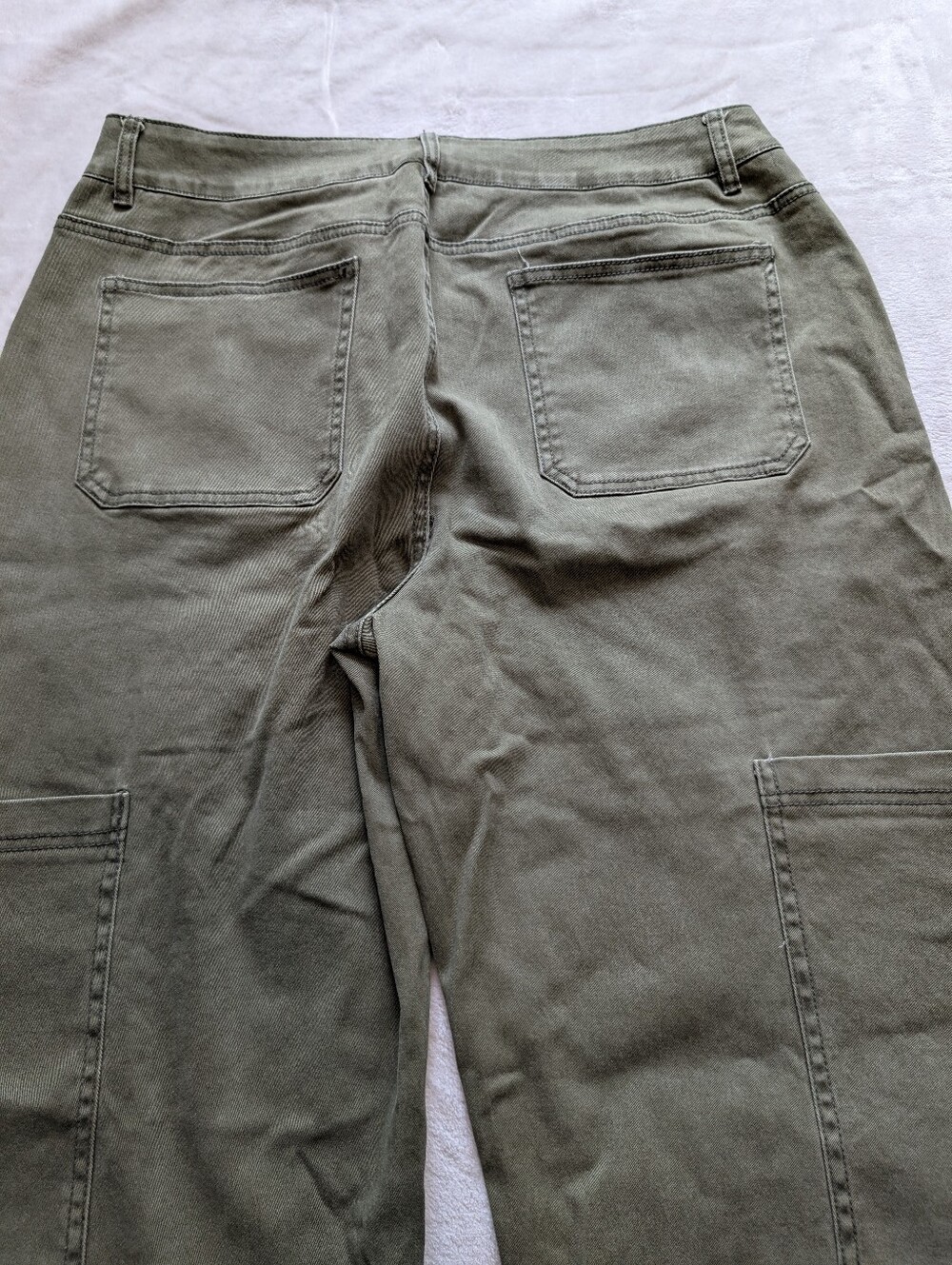 Olive Green Utility Wide-Leg Pants - Picture 5 of 7